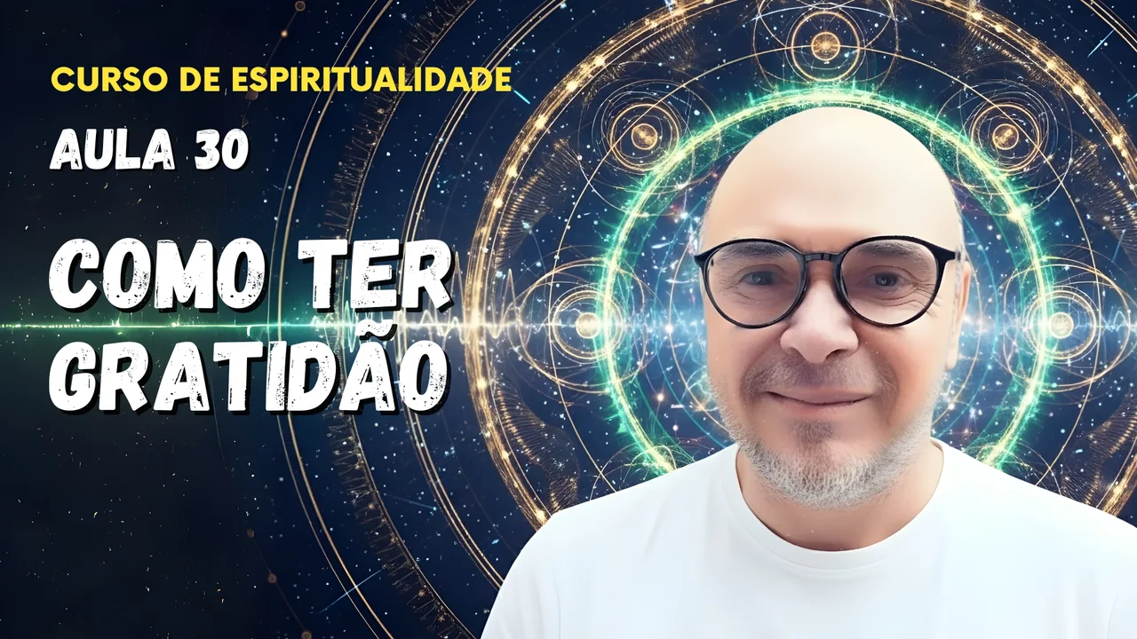 Professor Tibério Z na trigésima aula do curso gratuito sobre como ter gratidão
