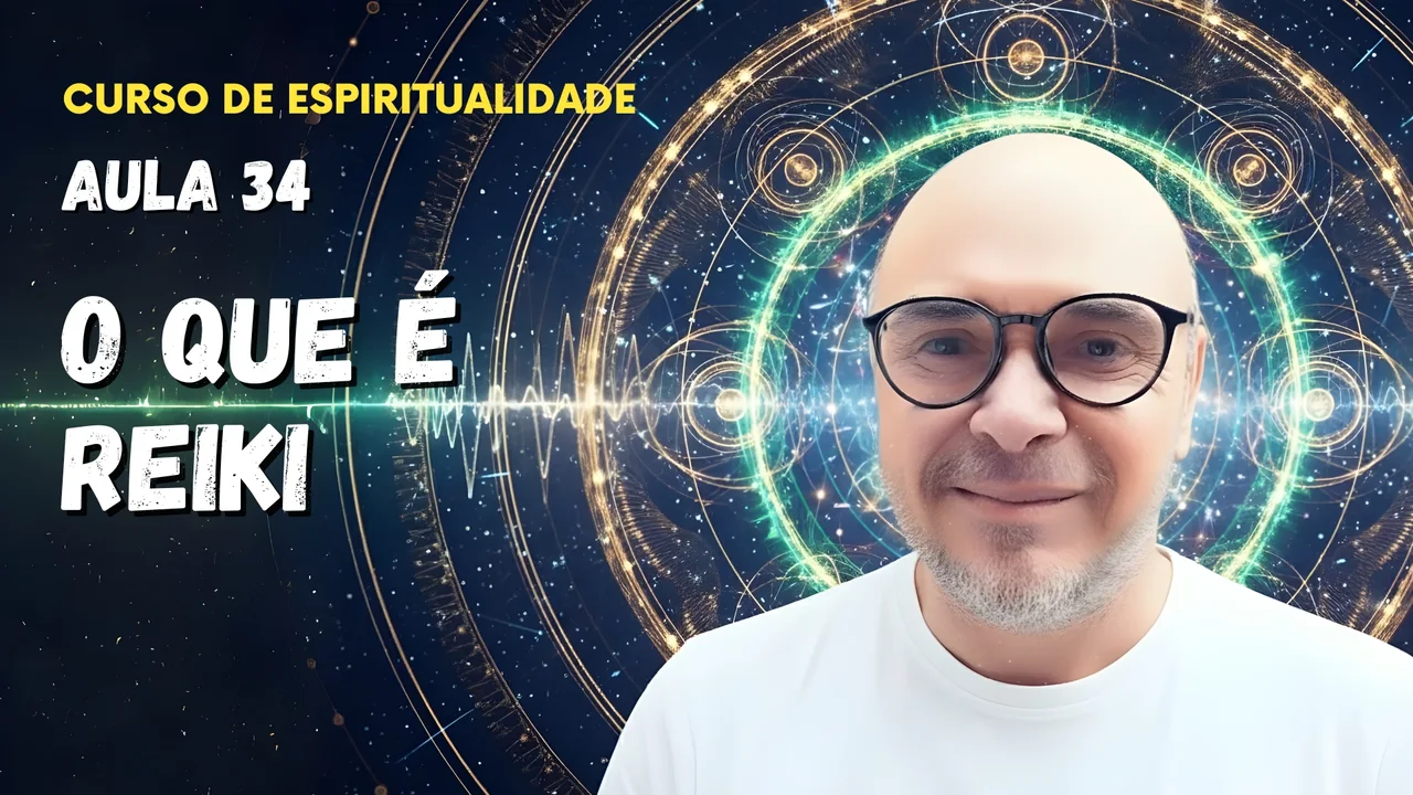 Professor Tibério Z na trigésima quarta aula do curso gratuito sobre Reiki