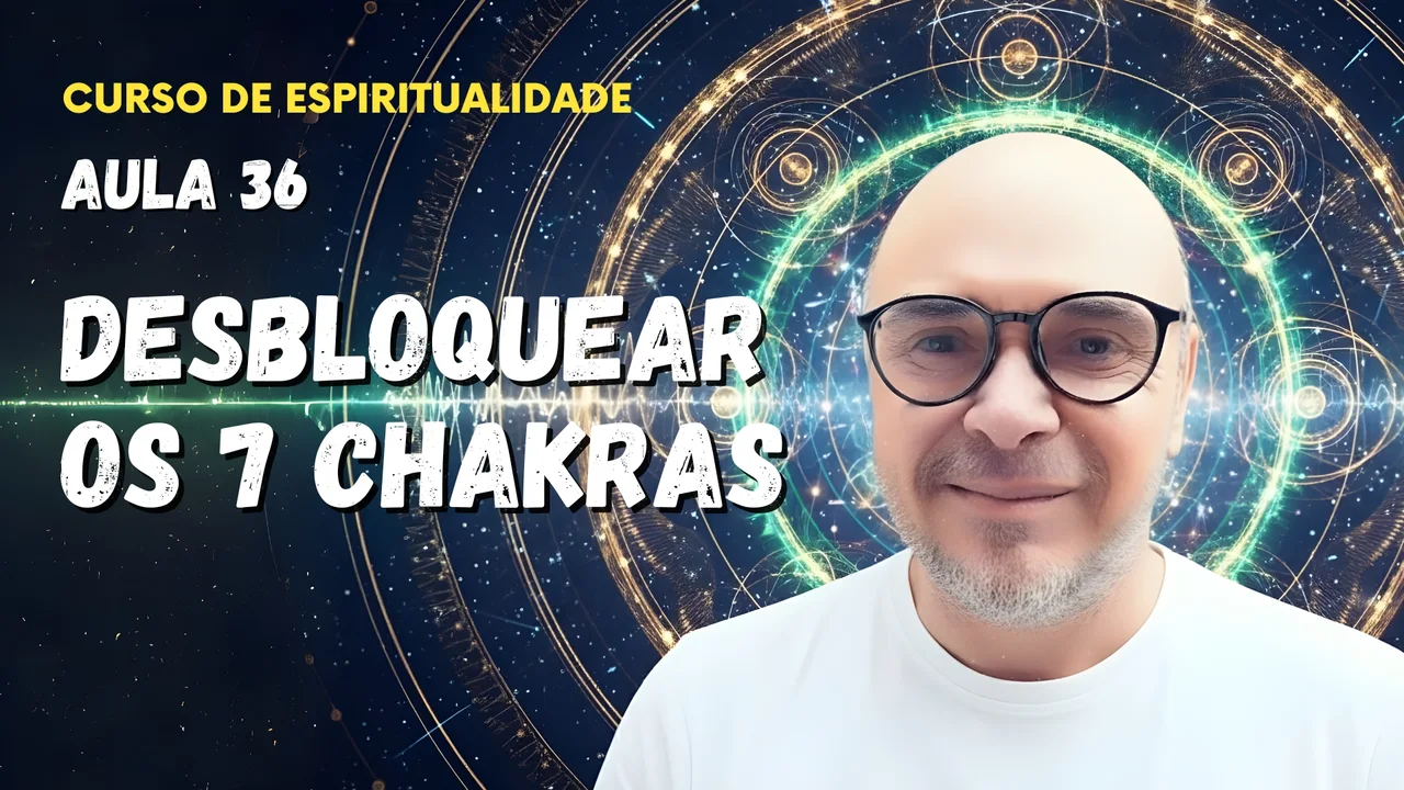 Professor Tibério Z na trigésima sexta aula do curso gratuito sobre os sete chakras