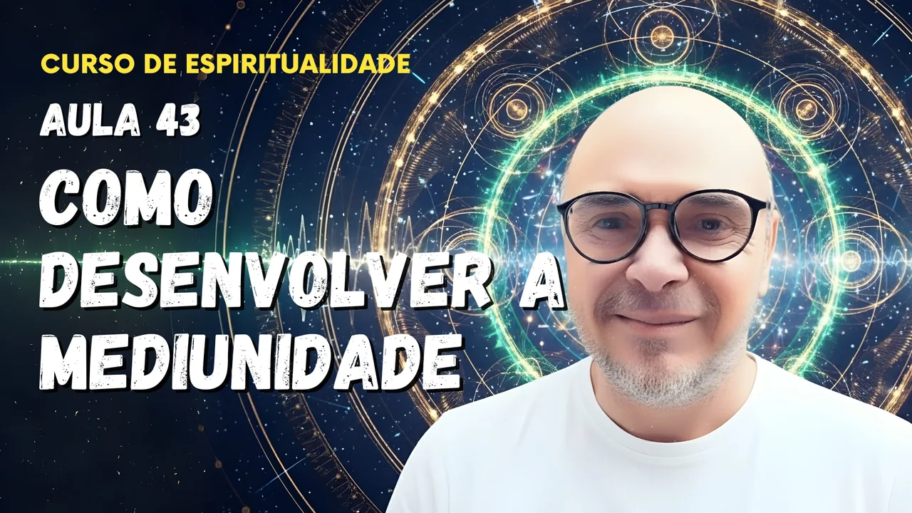 Professor Tibério Z na quadragésima terceira aula do curso gratuito sobre desenvolvimento da mediunidade