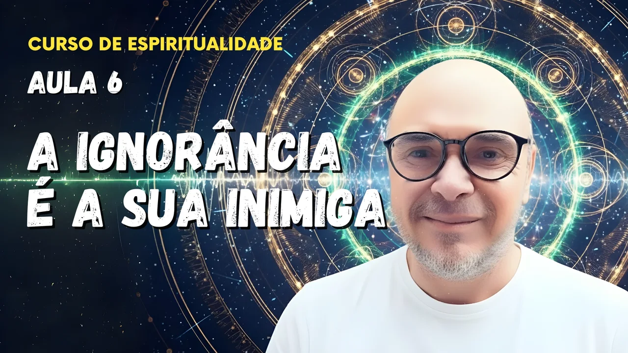 Professor Tibério Z na sexta aula do curso gratuito sobre ignorância e sofrimento