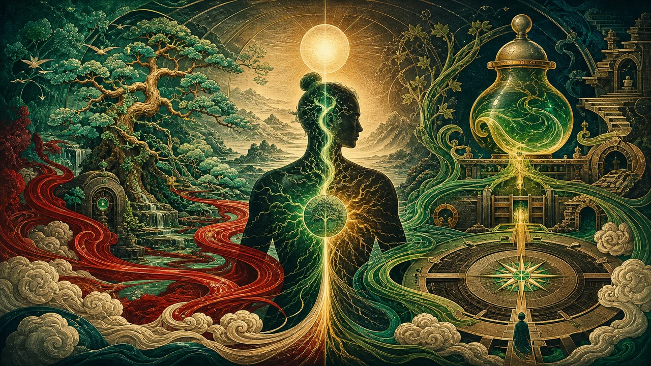 Representação surrealista das funções do Fígado e da Vesícula Biliar na Medicina Chinesa