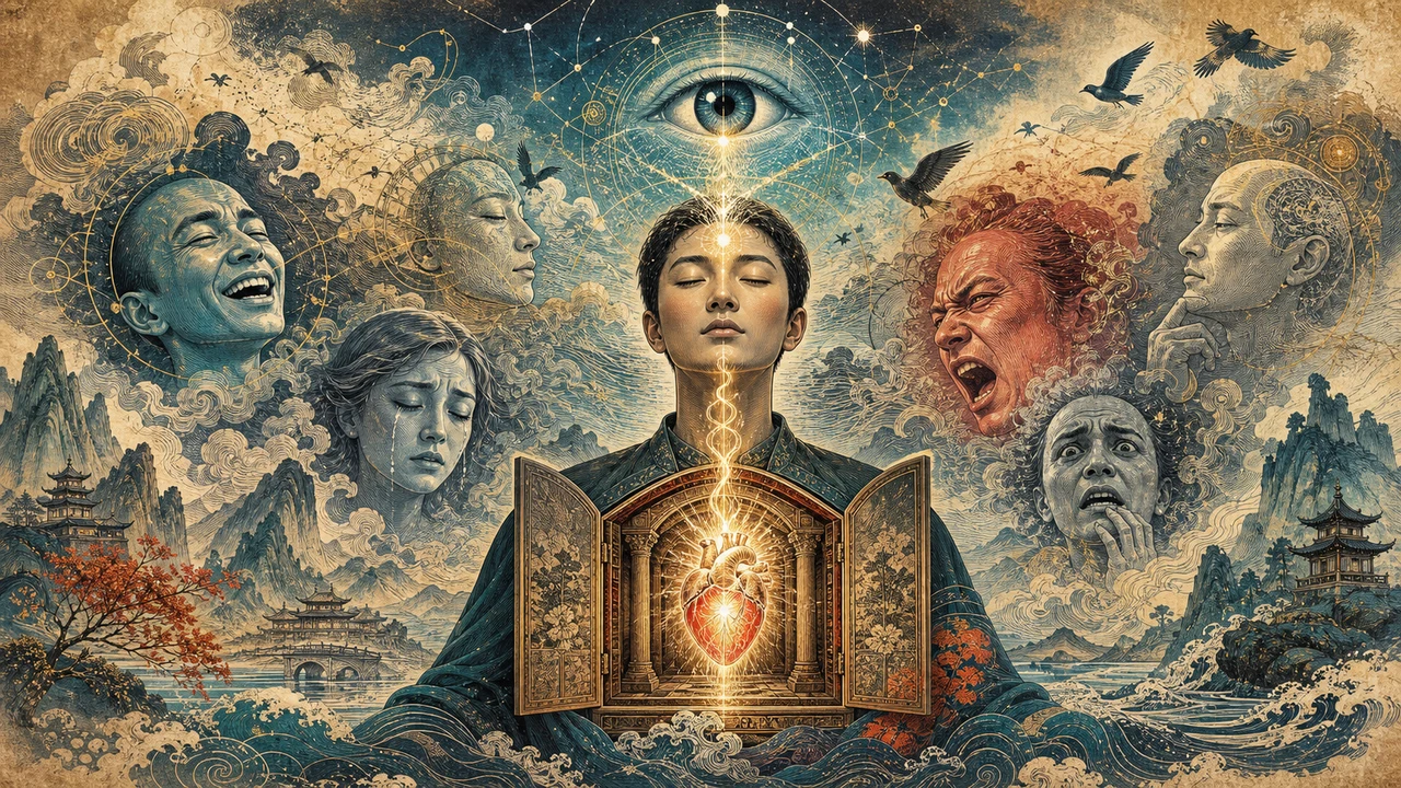 Representação surrealista do Shen ligado ao Coração, à consciência e às emoções na Medicina Chinesa