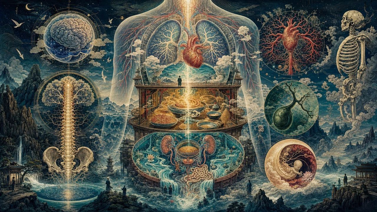Representação surrealista do Triplo Aquecedor e das Vísceras Extraordinárias