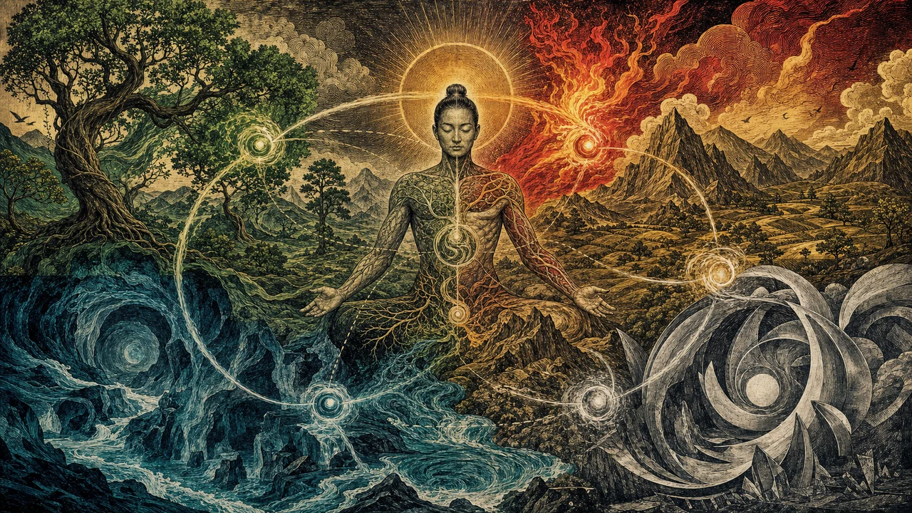 Representação surrealista dos Cinco Movimentos da Medicina Chinesa