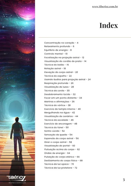 página interna do e-book Técnicas de Projeção Astral