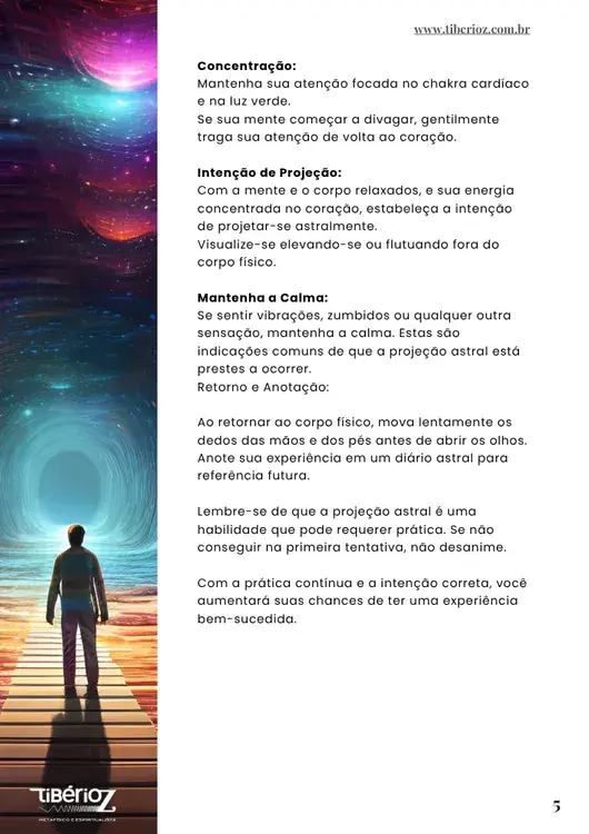 página interna do e-book Técnicas de Projeção Astral