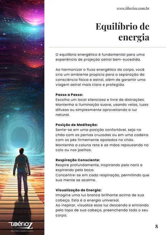 página interna do e-book Técnicas de Projeção Astral