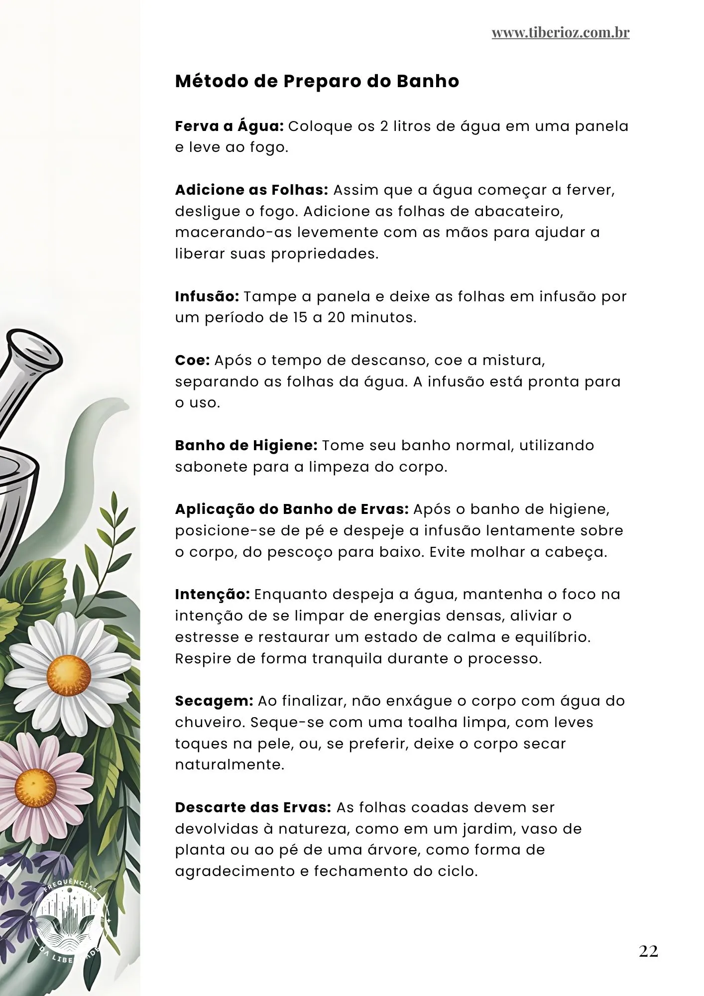 página interna do e-book 110 Banhos de Limpeza Energética