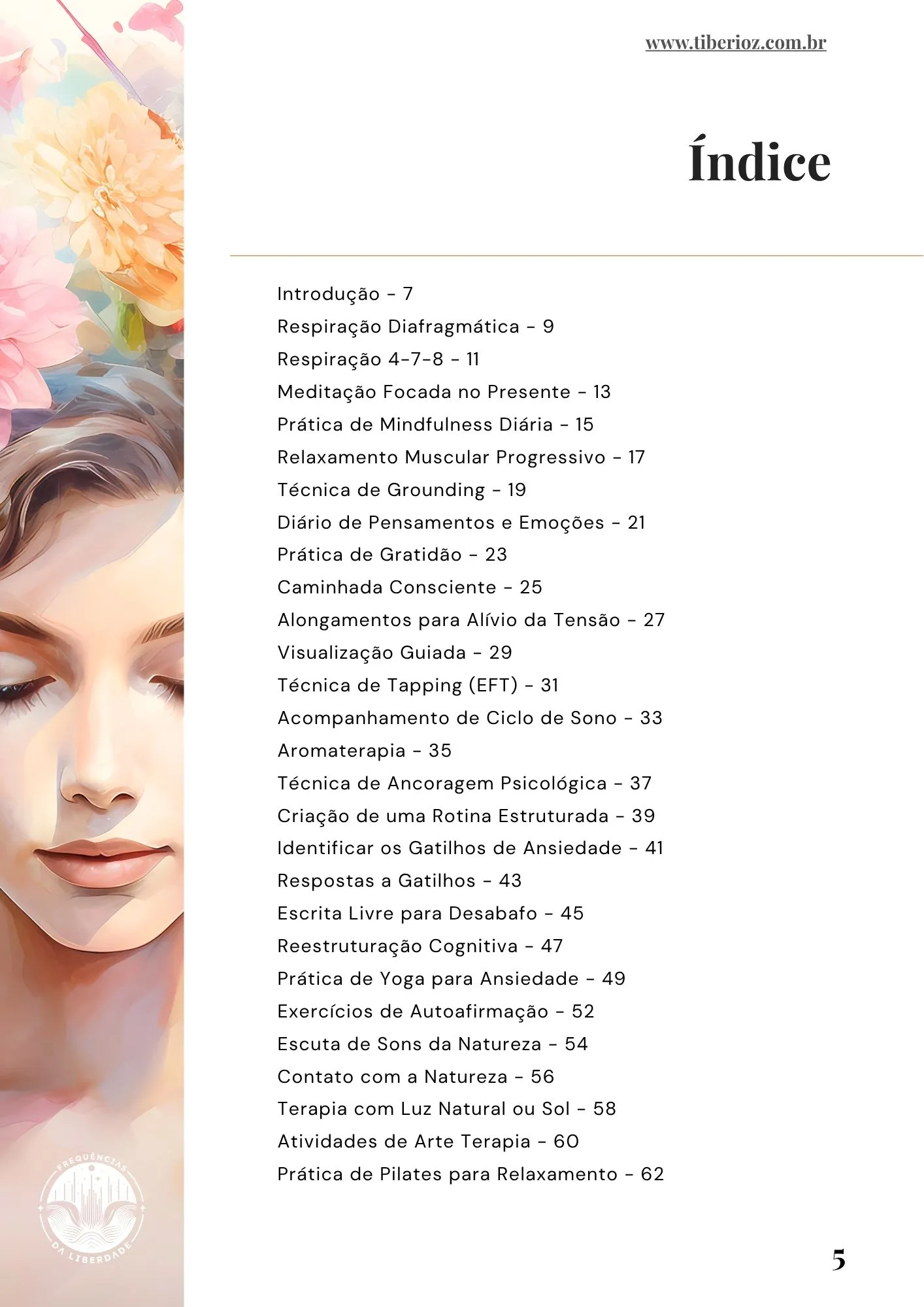 página interna do e-book 60 Exercícios Para Diminuir a Ansiedade