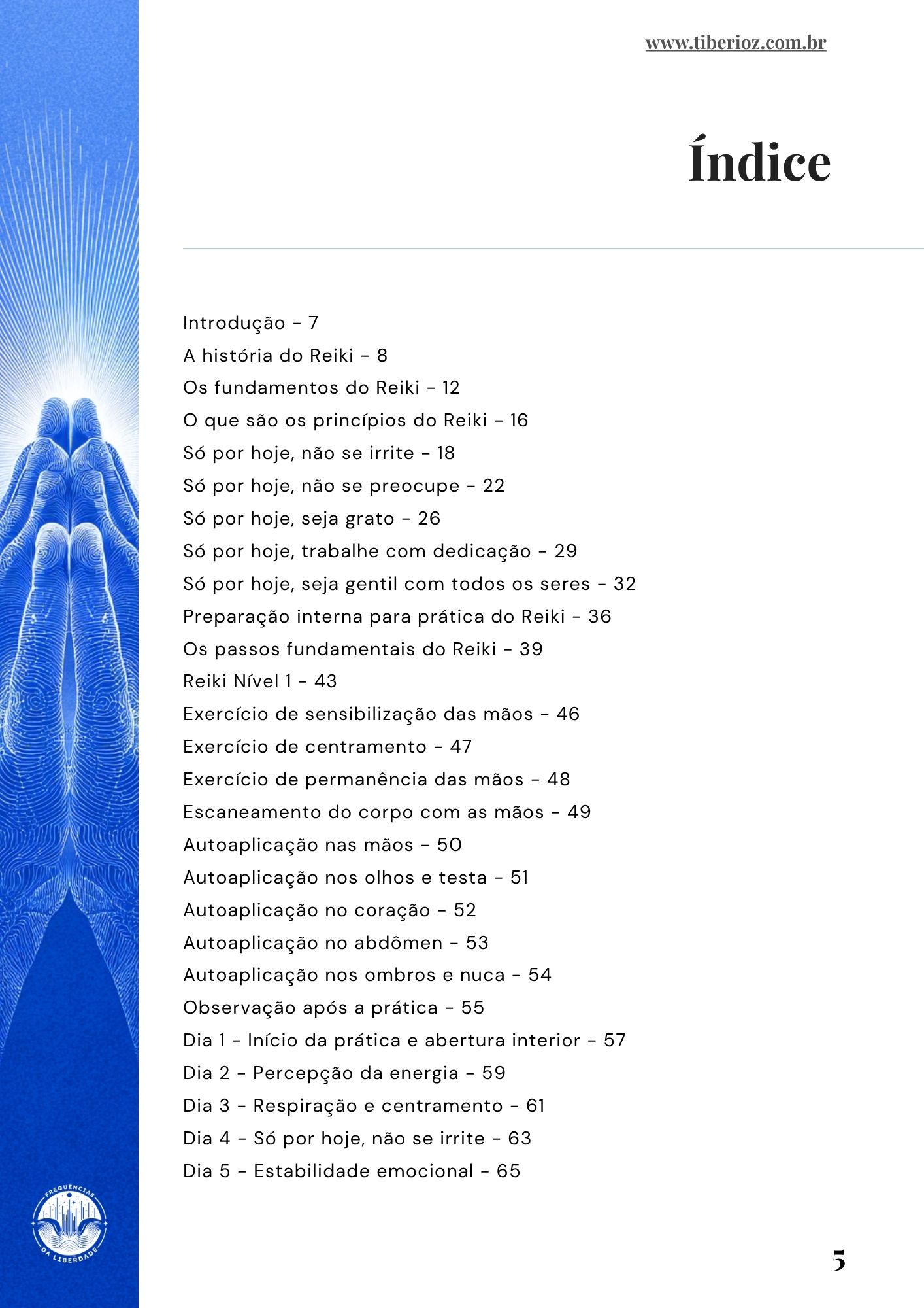 página interna do e-book Guia de Reiki para Iniciantes