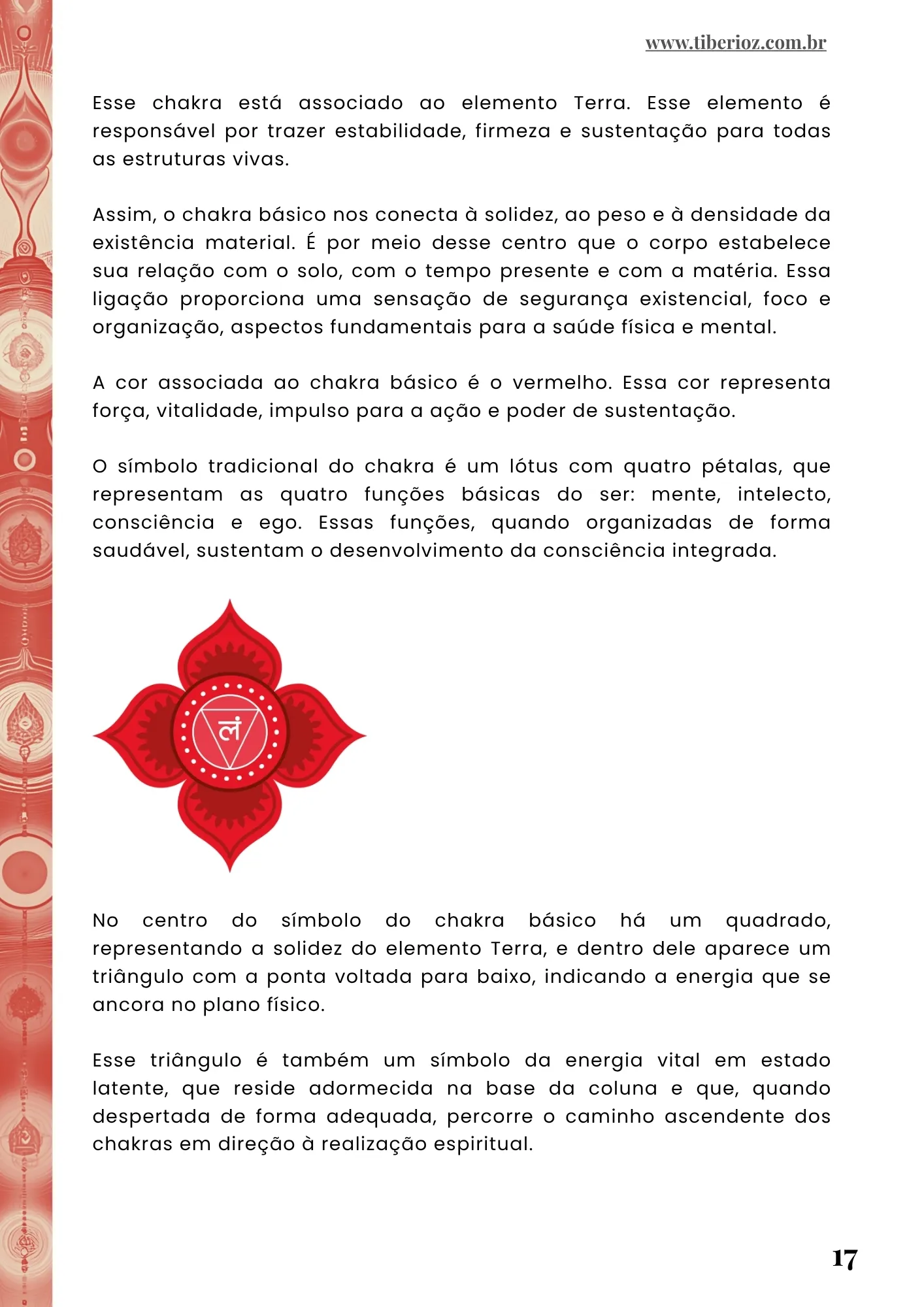 página interna do e-book Manual dos Chakras