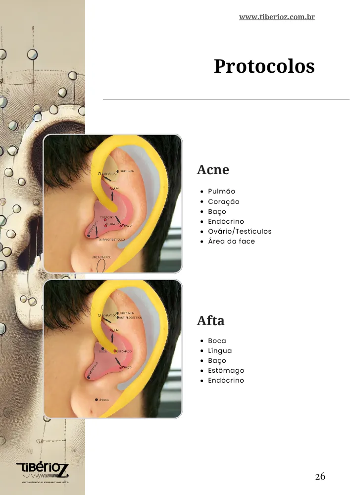 página interna do e-book 90 Protocolos de Auriculoterapia