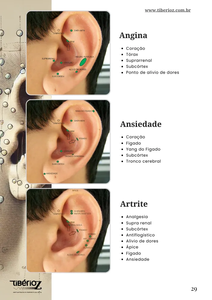 página interna do e-book 90 Protocolos de Auriculoterapia